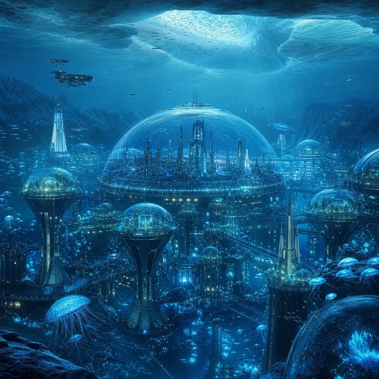 Glowing Europa Underwater City