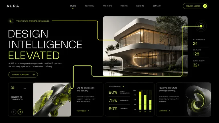 Aura Luxury Architectural SaaS Interface