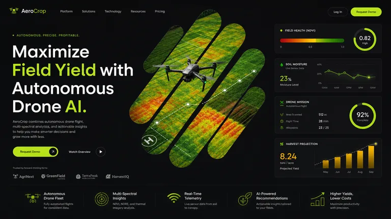 AeroCrop Autonomous Agriculture Dashboard