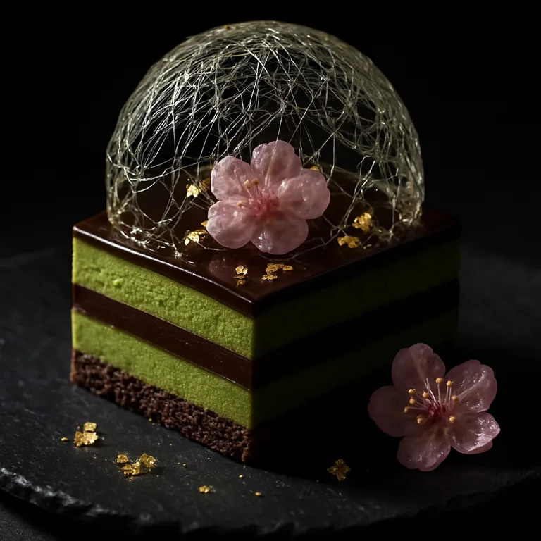 Gilded Matcha Chocolate Entremet