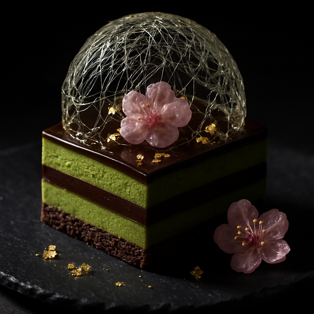 Gilded Matcha Chocolate Entremet