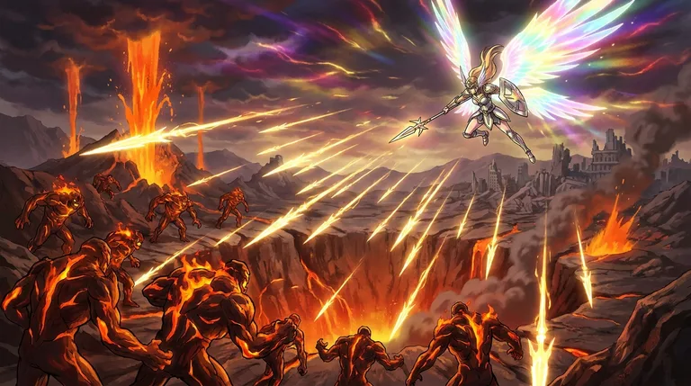 Valkyrie Against Lava Behemoths