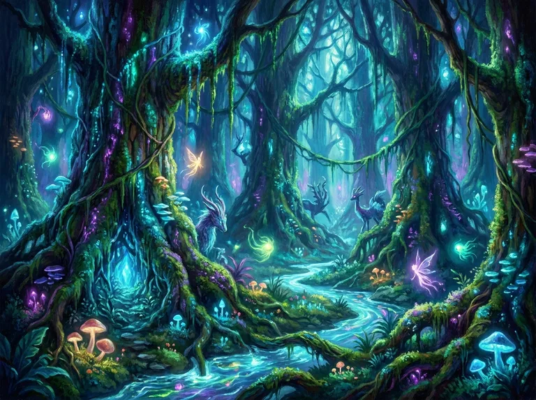 Luminous Ancient Enchanted Woods