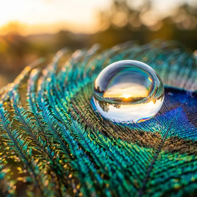 Sunrise Captured In Dewdrop