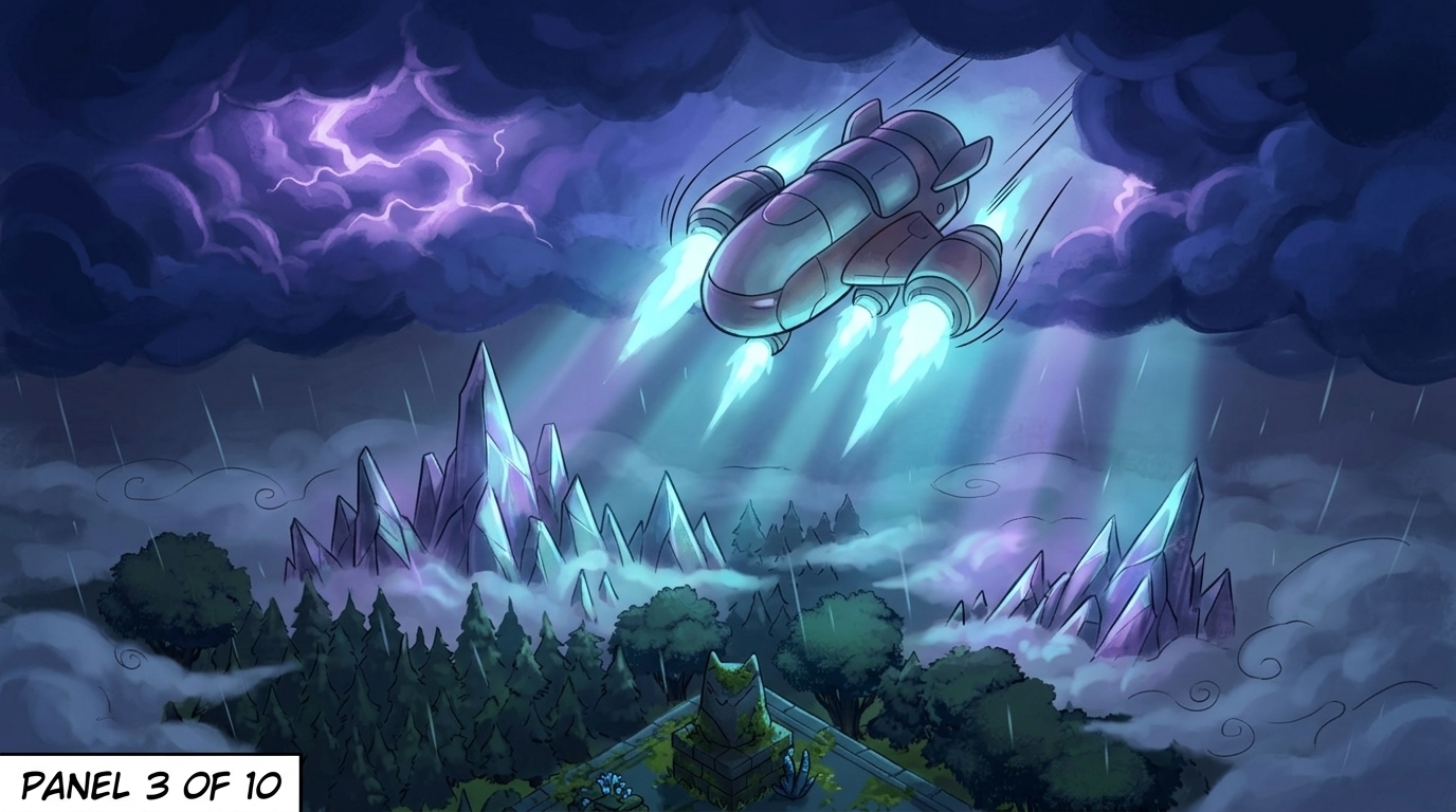 Descending Through Violet Storms