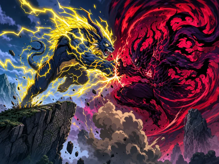 Thunder Beast Versus Shadow Lord