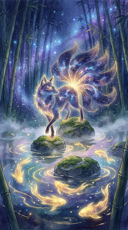 Starlit Kitsune of Golden Ripples