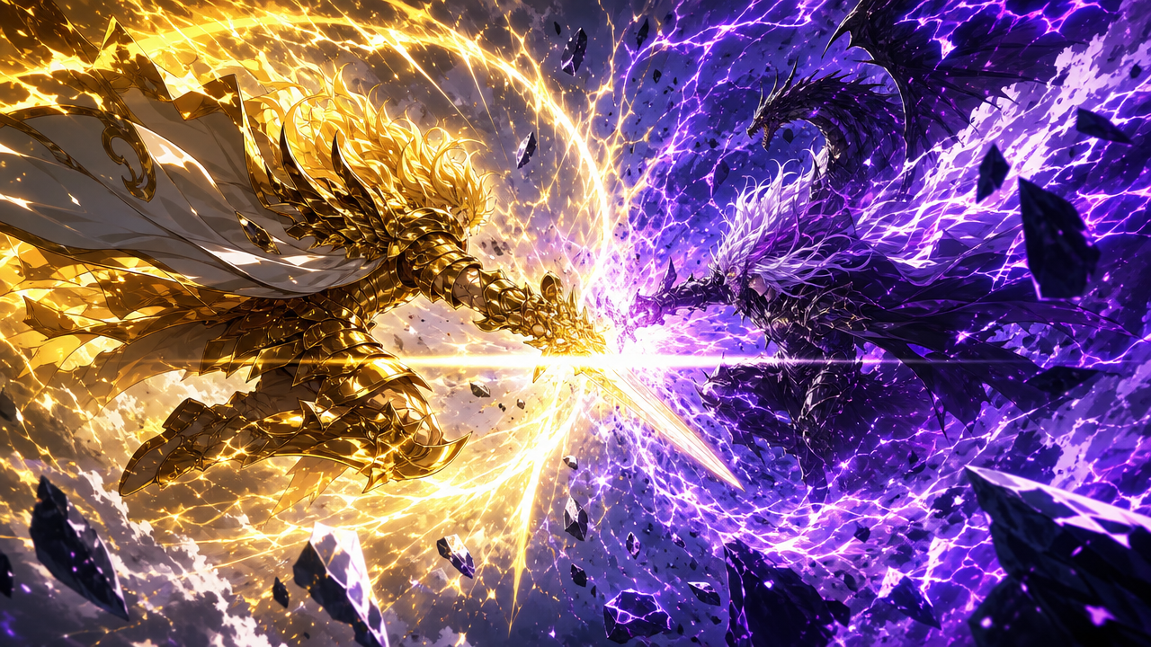 Celestial Sun Versus Void Dragon