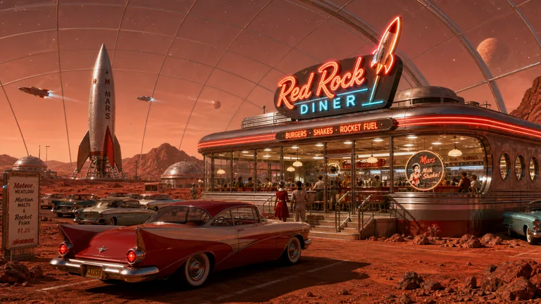 Martian Retro Diner Twilight