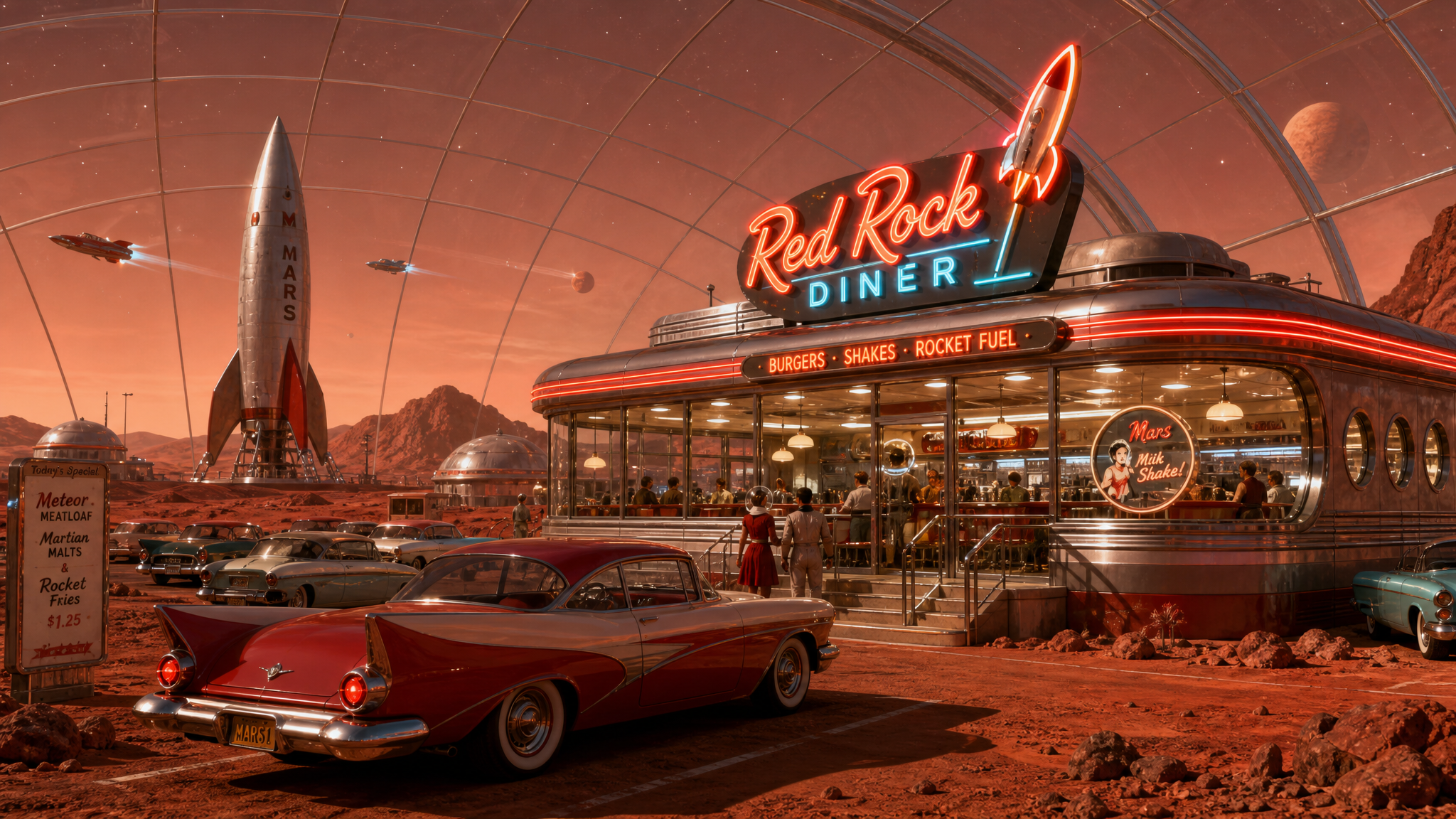 Martian Retro Diner Twilight