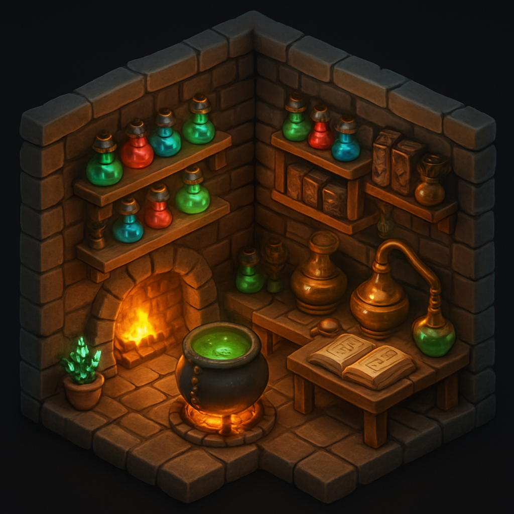 Whimsical Subterranean Alchemist Workshop