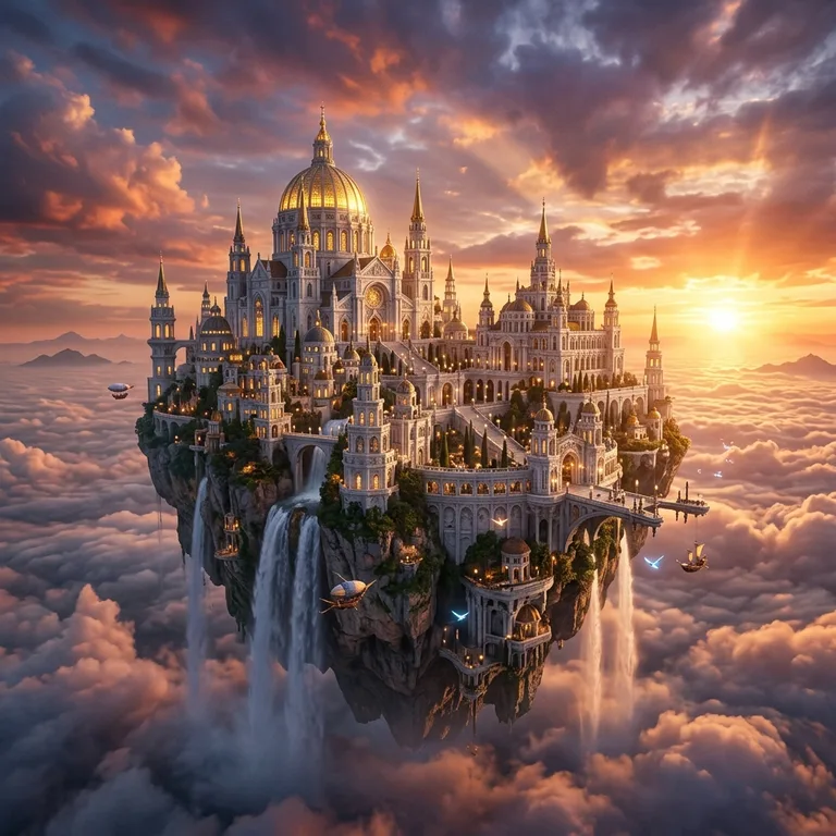 Celestial City Above Clouds
