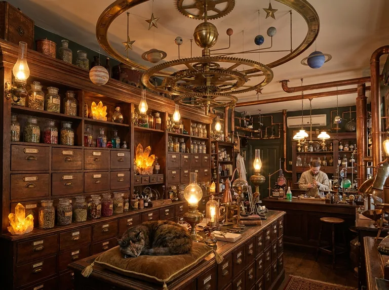 Steampunk Alchemy Cat Apothecary