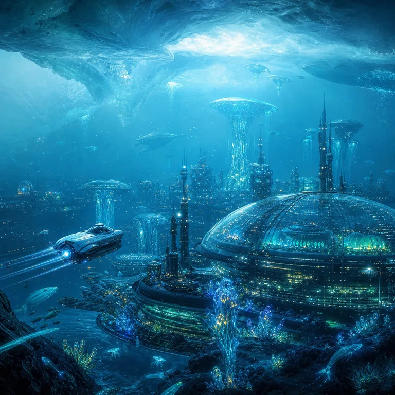 Luminous Europa Underwater City