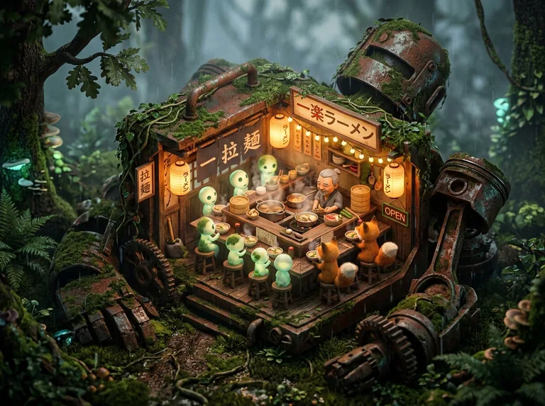 Mech Ramen Forest Sanctuary