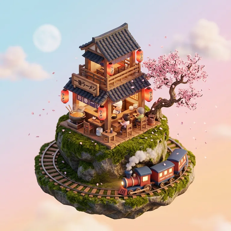 Floating Ramen Railway Diorama