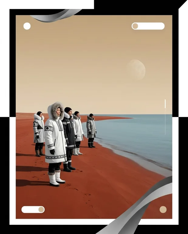 Inuit Travelers On Martian Shores