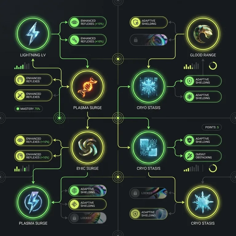 Neon Sci-Fi Skill Tree