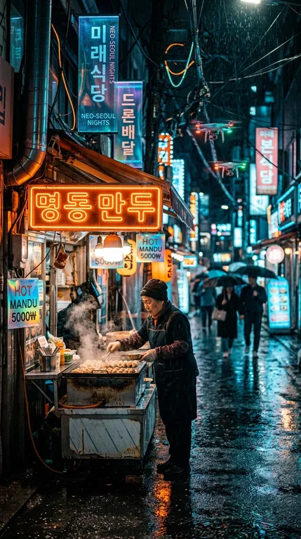 Neon Seoul Street Eats