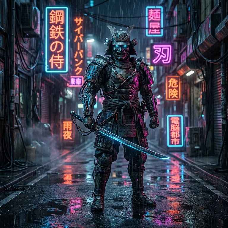 Neon Ronin of Wet Streets