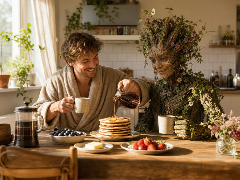 Morning Breakfast With Forest Kin