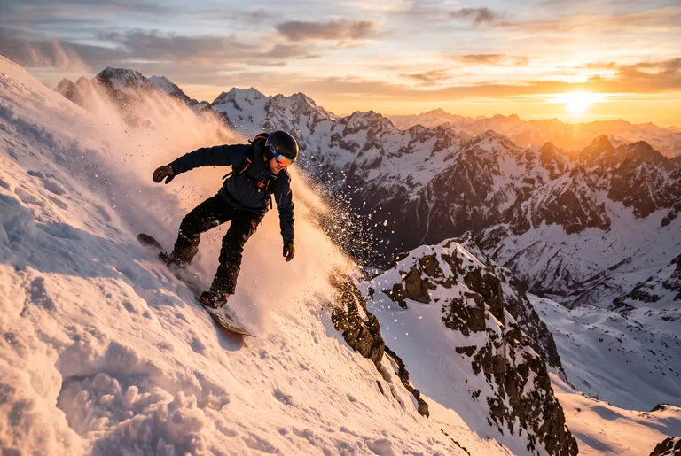 Alpine Powder Carve Sunset
